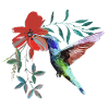 Vogel mit Blume