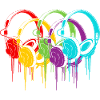 Bunte Kopfhörer