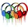 Bunte Kopfhörer
