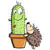 Hérisson et cactus amoureux