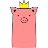 Truie cochon cochon avec cadeau couronne