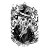 Skeleton with cards