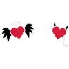 Heart angel devil