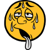 gesicht comic cartoon kreis rund erschoepft sonne