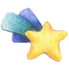 Shooting star crayon drawing