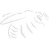 Bee (line drawing, white)