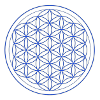 Blue Yellow Flower of Life Circle