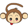 Monkey shows tongue