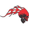 Scull with flames