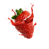 Erdbeere mit splash