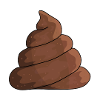 Brown feces pile