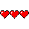 3 pixels hearts