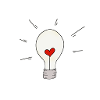 Heart in lightbulb