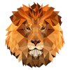 Lav Poly Type Løve konge af Beast Mighty