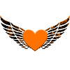 Ailes coeur orange