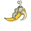 Banane mit Knochen