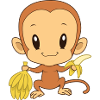Naughty monkey with bannane