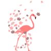 Flamingo in autumn foliage