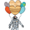Astronaut mit Ballon - Sonnensystem Planeten