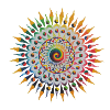 Sun mandala tri-circle spiral