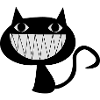 Laughing cat with teeth