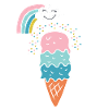 Niedliches Regenbogen-Eiscreme-Geschenk