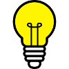 Pære lampe ide ikon vektor