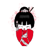 Poupée Kokeshi Japon porte-bonheur