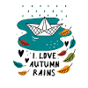 Autumn rain slogan
