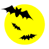 Flagermus bat fuldmåne halloween