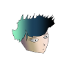 Anime boy with green hair
