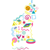 Memphis Style 80s Cat