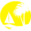 Sail boat and Palm Trees