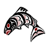 Northwest Pacific coast Haida art Salmon