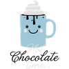 Funny cute mug with i love hot chocolate with