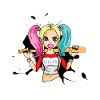 Killer, girl with pink-blue hair