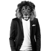 Löwe im Anzug Hipster
