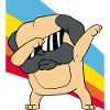 Retro Vintage Style Pop Art Dabbing Dab Pug Dog