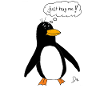 Pinguin-just hug me Geschenkidee