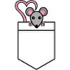 Brusttasche mit Maus oder Ratte