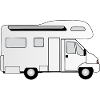 Mobile home alcove camping white