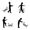 Four images pixels dog dancing Border Collie