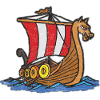 Handgemaltes Wikinger Boot Schiff
