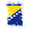 Bosnien Flagge Kunst Farbspritzer