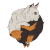 Dog cat Ying Yang