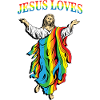 Jesus älskar gay pride rainbow LGBT tshirt