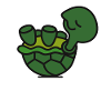 Not today - cute sleeping lazy turtle, baby