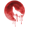 blood moon with wolf