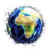 World Globe brightly glowing