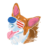 Corgi amerikanske flag solbriller skjorte Labor Day tee